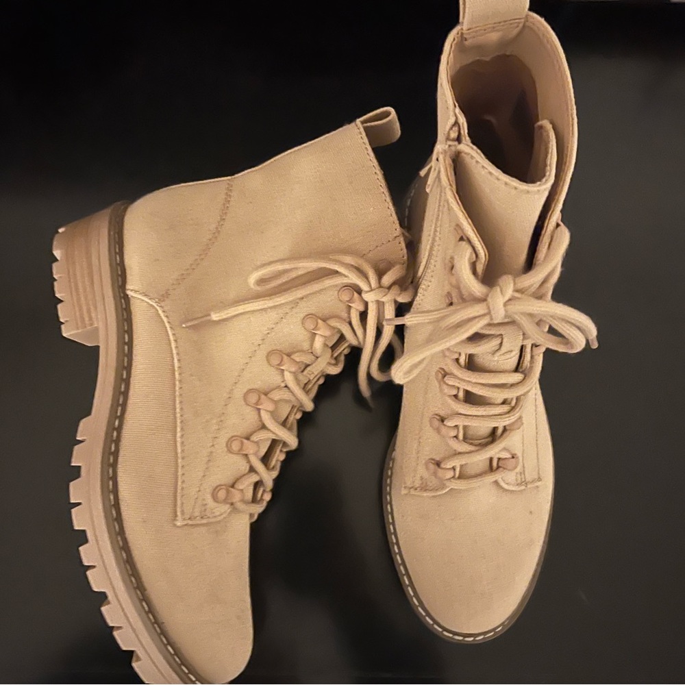 Universal Thread Combat Boot In Tan Canvas - image 1